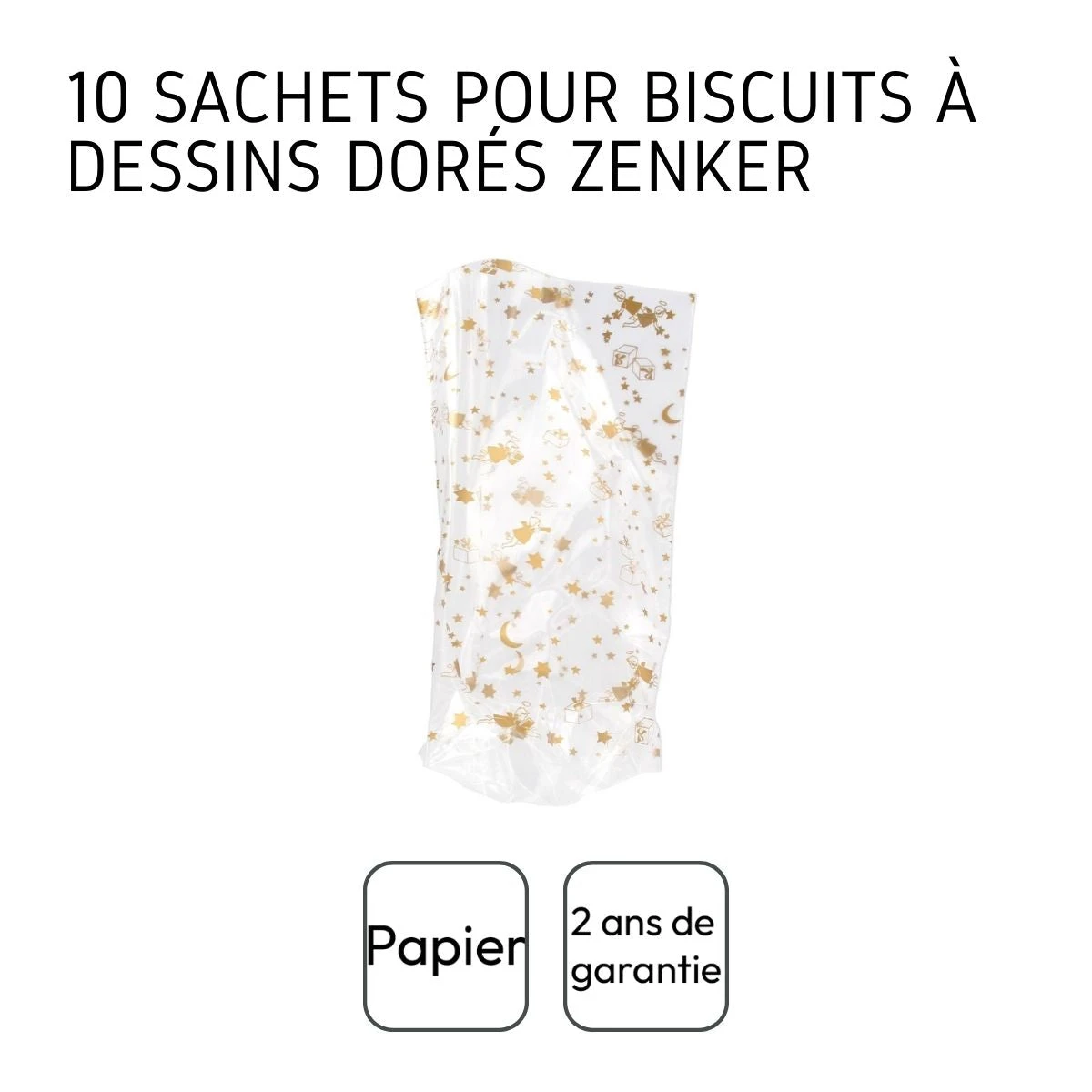 Lot De 10 Sachets Biscuits De Noël Doré Zenker 4346350 4 Lot De 10 Sachets Biscuits De Noël Doré Zenker 4346350 – Image 4