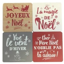 Enesco Set De 4 Sous Verres Noël
