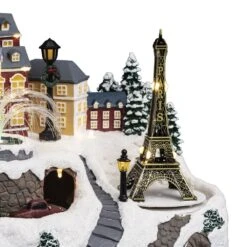 Village De Noël Toits Et Fontaine 36 LED -Homcom Boutique 3482731542276 3
