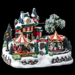 Village De Noël Manège Et Forêt 18 LED -Homcom Boutique 3482731542658 3
