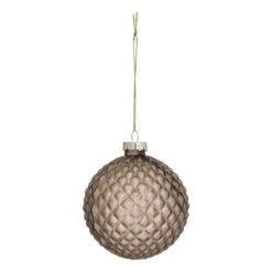 ATMOSPHERA Lot De 3 Boules De Noël "Marron Glacé" 8cm Naturel