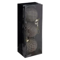 ATMOSPHERA Lot De 3 Boules De Noël "Marron Glacé" 8cm Naturel -Homcom Boutique 3560231553159 5