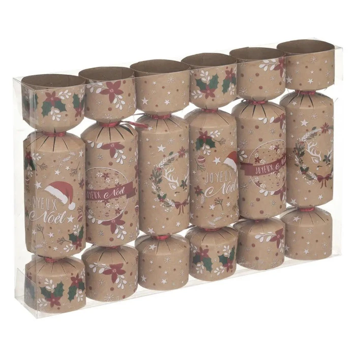ATMOSPHERA Lot De 6 Crackers De Noël Déco "Kraft" 21cm Naturel 2 ATMOSPHERA Lot De 6 Crackers De Noël Déco "Kraft" 21cm Naturel – Image 2