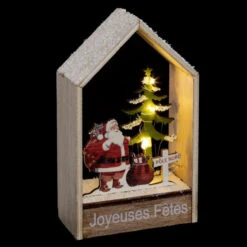 Décoration Lumineuse Noël "Maison" 17cm Naturel