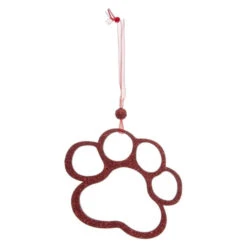 ATMOSPHERA Lot De 4 Sujets De Noël "Chat" 12cm Beige & Rouge -Homcom Boutique 3560231593193 6