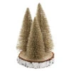 ATMOSPHERA Lot De 3 Sapins De Noël Déco "Rondin" 20cm Or