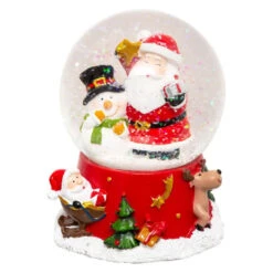 ATMOSPHERA Boule à Neige Déco "Soir De Noël" 10cm Rouge