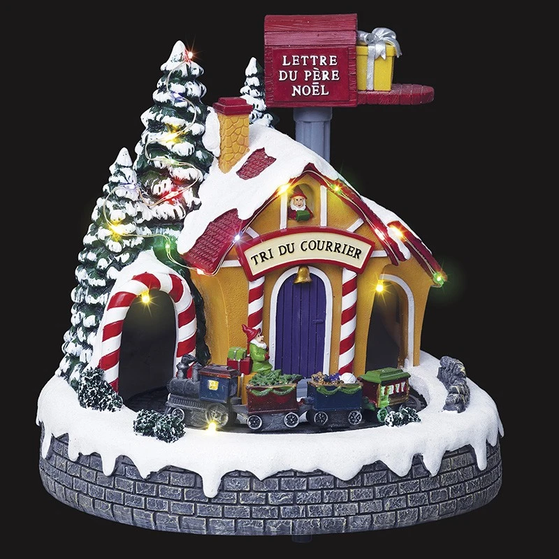 Village De Noël Animé Et Lumineux Poste Du Père Noël - Multicolore 2 Village De Noël Animé Et Lumineux Poste Du Père Noël - Multicolore – Image 2