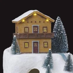 Village De Noël Animé, Lumineux Et Musical Piste De Ski Montagne - Multicolore -Homcom Boutique 3560233790019 3