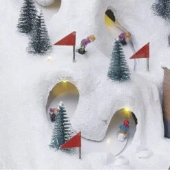 Village De Noël Animé, Lumineux Et Musical Piste De Ski Montagne - Multicolore -Homcom Boutique 3560233790019 5