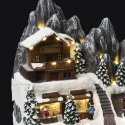 Village De Noël Refuge D'altitude Lumineux Et Animé - Multicolore -Homcom Boutique 3560233846914 3