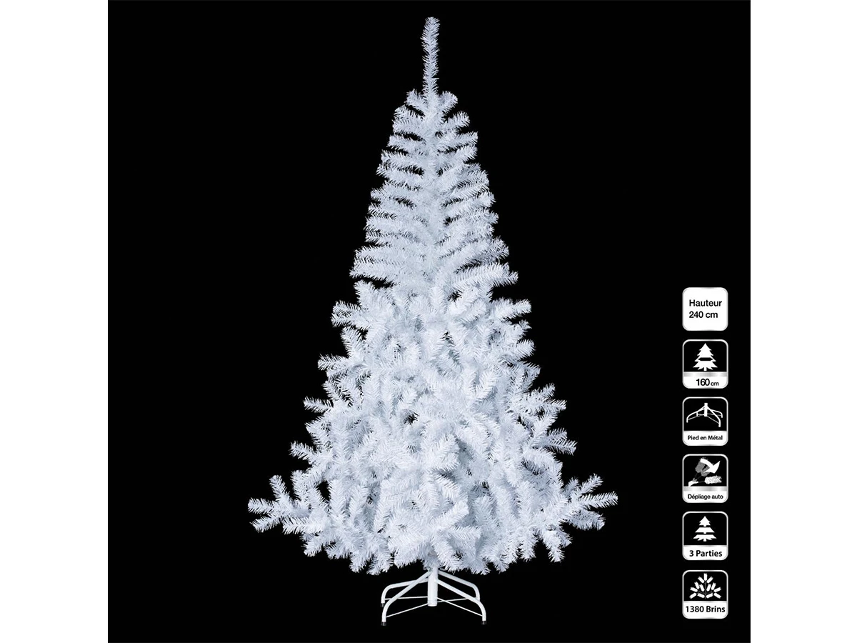 Sapin De Noël Artificiel Luxe Blanc 6 Sapin De Noël Artificiel Luxe Blanc – Image 6