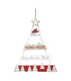 Déco De Noël Pancarte Sapin "Hors Piste" En Bois H 70 Cm