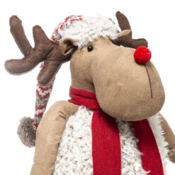 Déco Noël Renne Télescopique Avec écharpe Et Fourrure H Maxi 144 Cm -Homcom Boutique 3560237564814 3