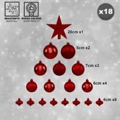 Sapin Vert 180 Cm + Pack De 18 Décorations De Noël Rouges + 6 Guirlandes Cuivrées De 20 LED Pour Intérieur 6 Sapin Vert 180 Cm + Pack De 18 Décorations De Noël Rouges + 6 Guirlandes Cuivrées De 20 LED Pour Intérieur -Homcom Boutique 3560237567914 2