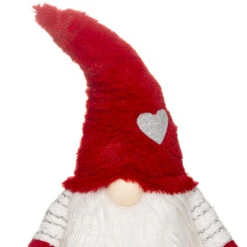 Père Noël Scandinave Assis Rouge Et Blanc H 64 Cm