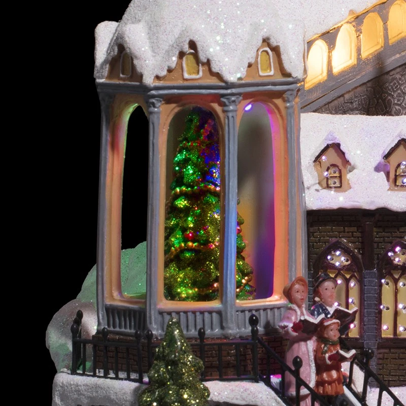 Eglise De Noël Avec Rivière Animée Et Lumineuse - Multicolore 1 Eglise De Noël Avec Rivière Animée Et Lumineuse - Multicolore