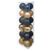 Déco De Sapin Lot De 18 Boules De Noël D 3 Cm - Bleu Et Champagne