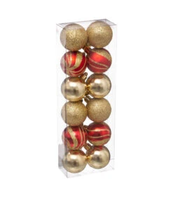 Déco De Sapin Lot De 12 Boules De Noël D 4 Cm - Rose Et Doré -Homcom Boutique 3560238714089 1