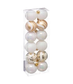 Déco De Sapin Lot De 12 Boules De Noël D 4 Cm - Rose Et Doré -Homcom Boutique 3560238714102 1