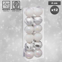 Déco De Sapin Lot De 12 Boules De Noël D 4 Cm - Rose Et Doré -Homcom Boutique 3560238714140 2