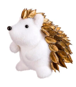 Déco De Noël Hérisson En écorces Pailletées H 19 Cm