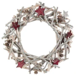 Couronne De Noël "Première Étoile" 32cm Gris