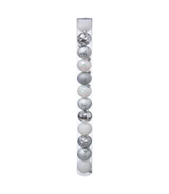 Décoration De Sapin Lot De 12 Boules De Noël D 6 Cm - Rose Et Argent
