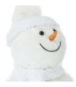Déco De Noël Peluche Bonhomme De Neige Avec Bonnet Et écharpe H 38 Cm