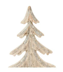 Arbre De Noël Sapin De Table En Bois Sur Socle Bûche H 26 Cm