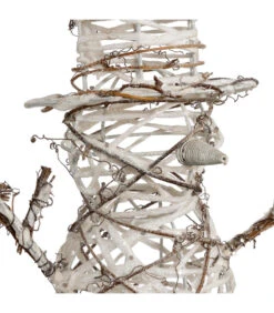 Déco De Noël Bonhomme De Neige En Rotin Et Métal H 40 Cm