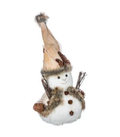 Déco De Noël Bonhomme De Neige En Habit Nature Bois Et écorces