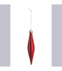 Lot De 3 Boules De Noël Forme Glaçons Pailletés Rouge -Homcom Boutique 3560239507925 4