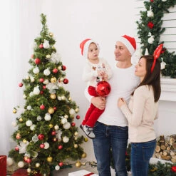 Déco De Sapin Lot De 12 Boules De Noël D 4 Cm - Rose Et Doré -Homcom Boutique 3560239511564 3