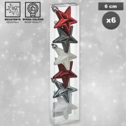 Lot De 6 étoiles De Noël En Plastique