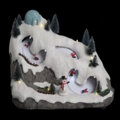 Village Noël Courses Luges Lumineux Animé Musical - Multicolore