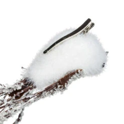 Sujet De Noël 3 Oiseaux "Glacé" 15cm Blanc