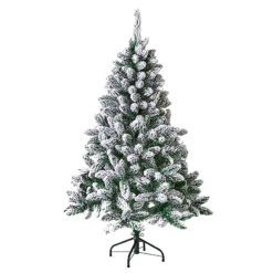 Sapin De Noël Artificiel Vert Floqué Neige Blanche 150cm