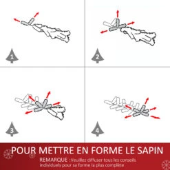 HOMCOM Sapin De Noël Artificiel Lumineux Fibre Optique LED Multimode Multicolore + Support Pied Ø 84 X 180H Cm 230 Branches étoile Sommet Brillante Vert -Homcom Boutique 3662970008966 6