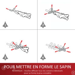HOMCOM Sapin De Noël Artificiel Lumineux Fibre Optique Multicolore + Support Pied Ø 48 X 90H Cm 90 Branches Vert -Homcom Boutique 3662970041055 7