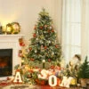 HOMCOM Sapin De Noël Artificiel Enneigé Ø 75 X 150H Cm 451 Branches épines Imitation Nordmann Grand Réalisme 56 Houx