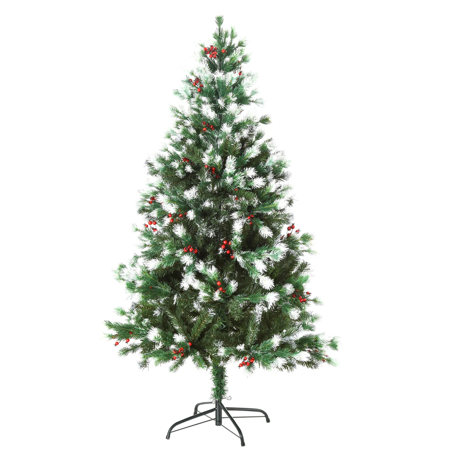 HOMCOM Sapin De Noël Artificiel Branches Enneigées Ø 75 X 150H Cm 554 Branches épines Imitation Nordmann Grand Réalisme 41 Houx 2 HOMCOM Sapin De Noël Artificiel Branches Enneigées Ø 75 X 150H Cm 554 Branches épines Imitation Nordmann Grand Réalisme 41 Houx – Image 2