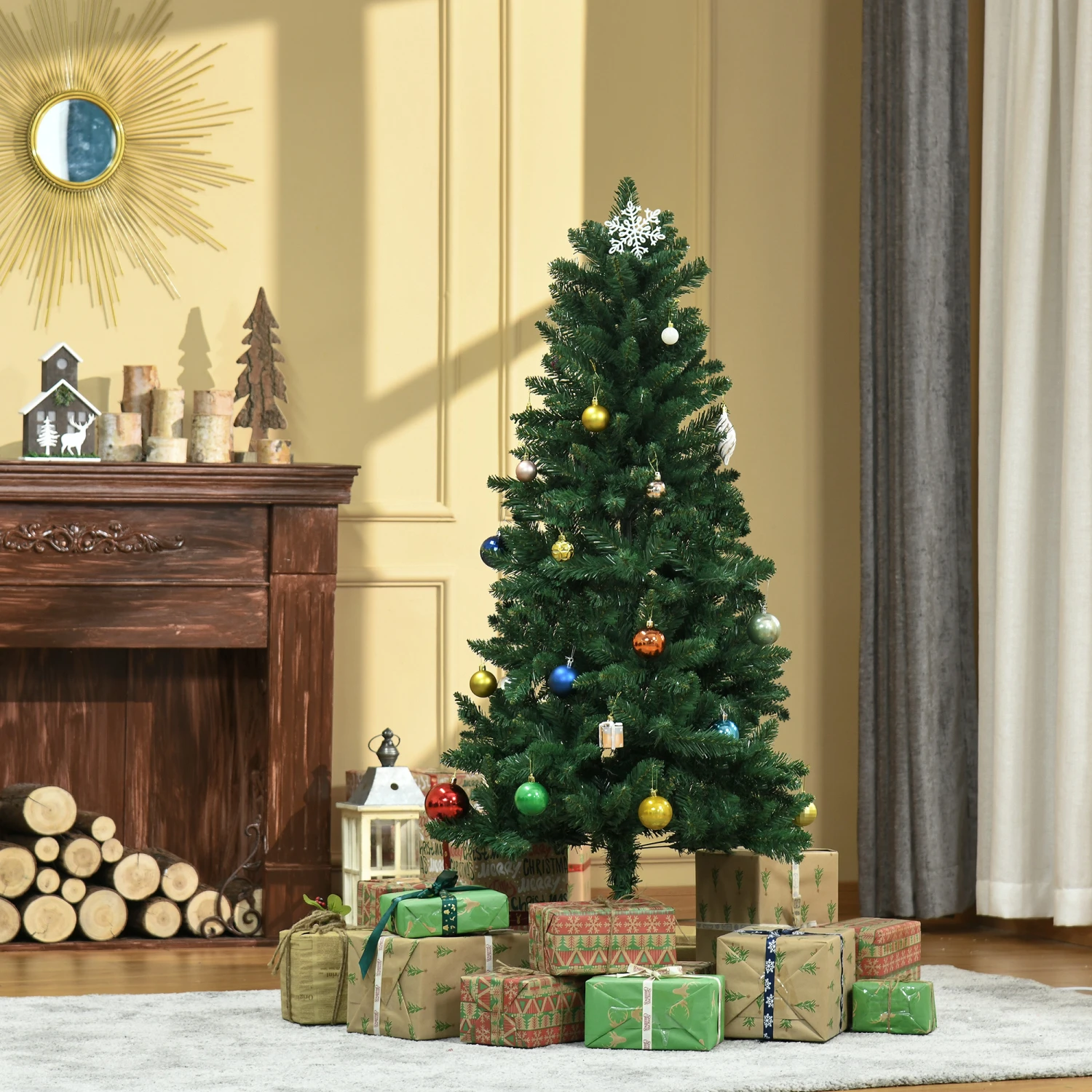 HOMCOM Sapin De Noël Artificiel Ø 75 X 150H Cm 454 Branches épines Imitation Nordmann Grand Réalisme Vert 1 HOMCOM Sapin De Noël Artificiel Ø 75 X 150H Cm 454 Branches épines Imitation Nordmann Grand Réalisme Vert