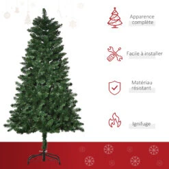 HOMCOM Sapin De Noël Artificiel Ø 75 X 150H Cm 454 Branches épines Imitation Nordmann Grand Réalisme Vert 10 HOMCOM Sapin De Noël Artificiel Ø 75 X 150H Cm 454 Branches épines Imitation Nordmann Grand Réalisme Vert -Homcom Boutique 3662970093498 4