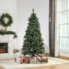 HOMCOM Sapin De Noël Artificiel Aspect Enneigé Ø 86 X 180H Cm 50 Pommes De Pin 718 Branches épines Imitation Nordmann Grand Réalisme
