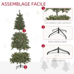 HOMCOM Sapin De Noël Artificiel Ø 87 X 180H Cm - 450 Branches épines Imitation Nordmann Grand Réalisme - 28 Pommes De Pin - Métal PVC Vert 13 HOMCOM Sapin De Noël Artificiel Ø 87 X 180H Cm - 450 Branches épines Imitation Nordmann Grand Réalisme - 28 Pommes De Pin - Métal PVC Vert -Homcom Boutique 3662970111178 7