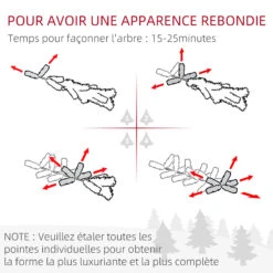 HOMCOM Sapin De Noël Artificiel Ø 61 X 120H Cm Pied Support Inclus 260 Branches épines Grand Réalisme Vert -Homcom Boutique 3662970111413 5