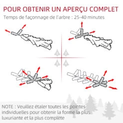 HOMCOM Sapin De Noël Artificiel Lumineux LED X 250 Blanc Chaud 30 Pommes De Pin H. 180 Cm 703 Branches Vert Effet Neige 13 HOMCOM Sapin De Noël Artificiel Lumineux LED X 250 Blanc Chaud 30 Pommes De Pin H. 180 Cm 703 Branches Vert Effet Neige -Homcom Boutique 3662970128527 7