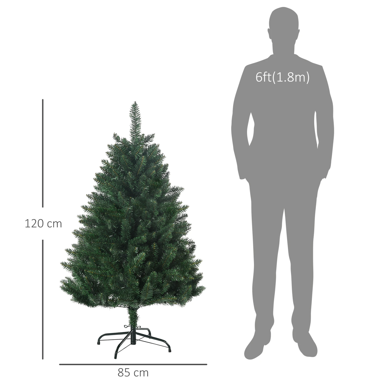 HOMCOM Sapin De Noël Artificiel Ø 85 X 120H Cm 305 Branches épines Imitation Nordmann Grand Réalisme Vert 3 HOMCOM Sapin De Noël Artificiel Ø 85 X 120H Cm 305 Branches épines Imitation Nordmann Grand Réalisme Vert – Image 3