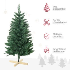 HOMCOM Sapin De Noël Artificiel Ø 62 X 120H Cm 200 Branches épines Imitation Nordmann Grand Réalisme Vert 8 HOMCOM Sapin De Noël Artificiel Ø 62 X 120H Cm 200 Branches épines Imitation Nordmann Grand Réalisme Vert -Homcom Boutique 3662970129036 4